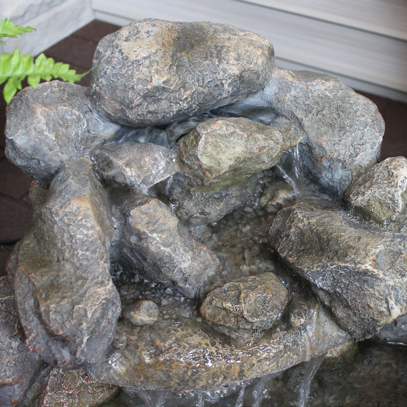 Sunnydaze Rocky Ravine Outdoor Water Fountain - 18" H