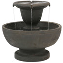 Sunnydaze Streaming Falls 2-Tier Outdoor Fountain, 25-Inch Tall