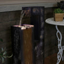 Sunnydaze Cascading Tower Outdoor Metal Fountain with LED Lights - 32"