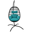 Sunnydaze Dalia Outdoor Hanging Egg Chair with Stand and Cushion - 81"