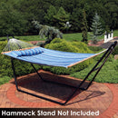 Sunnydaze 2-Person Fabric Spreader Bar Hammock and Pillow