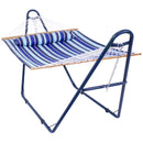 Sunnydaze Quilted 2-Person Hammock and Universal Blue Steel Stand Catalina Beach