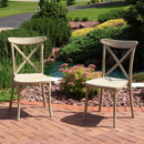 Sunnydaze Bellemead Outdoor Plastic Patio Dining Chair - Coffee