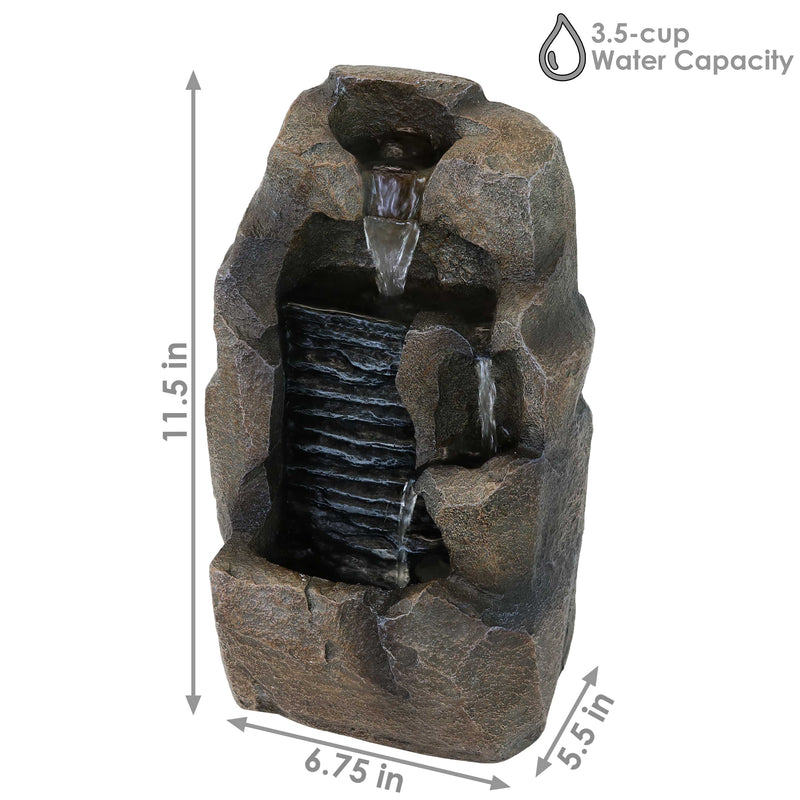 Sunnydaze Stony Rock Waterfall Indoor Tabletop Fountain - 11"