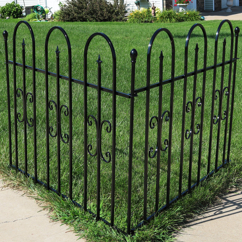 Sunnydaze 2-Piece Decorative Finial Border Fence - 8' Overall