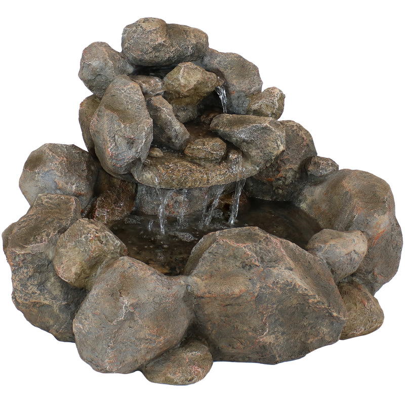 Sunnydaze Rocky Ravine Outdoor Water Fountain - 18-Inch