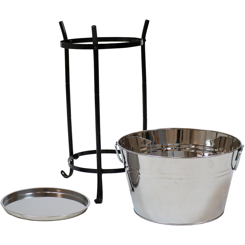 Sunnydaze Stainless Steel Ice Bucket Drink Cooler with Stand