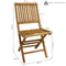 Sunnydaze Nantasket Teak Outdoor Folding Patio Chair with Slat Back - 2 Chairs