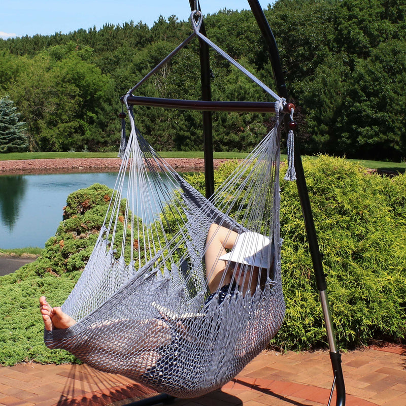 Sunnydaze Outdoor Extra Large Hanging Caribbean Hammock Chair