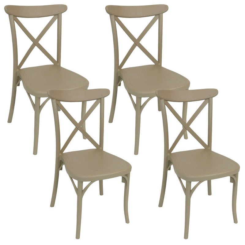 Sunnydaze Bellemead Indoor Outdoor Plastic Patio Dining Chair - Coffee