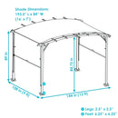 Sunnydaze 9' x12' Metal Arched Pergola with Retractable Canopy