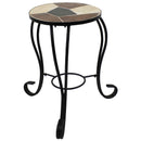 Sunnydaze 12-Inch Mosaic Ceramic Tile Side Table/ Plant Stand - Steel Frame