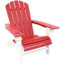 Sunnydaze All-Weather Two-Tone Outdoor Adirondack Chair with Drink Holder