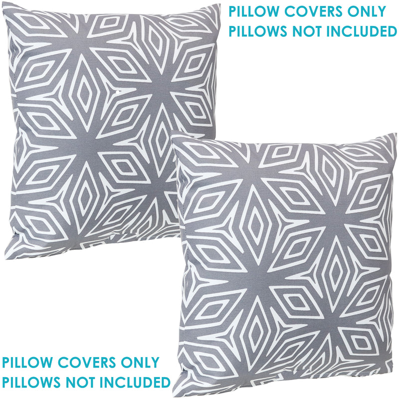 Sunnydaze 2 Indoor/Outdoor Lumbar Throw Pillow Covers - 20-inch - Chevron Bliss