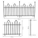 Sunnydaze 2-Piece Gothic Iron Decorative Garden Border Fence - Black