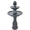 Sunnydaze 2-Tier Pineapple Solar Fountain with Battery Backup - Black Finish - 46-Inch