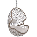 Sunnydaze Danielle Hanging Egg Chair, Resin Wicker Basket Design, Outdoor Use, Includes Cushion