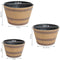 Sunnydaze Resin Rustic Cask Outdoor Planter - Set of 3