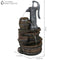 Sunnydaze Cozy Farmhouse Pump and Barrels Outdoor Fountain with Lights