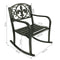 Sunnydaze Cast Iron and Steel Patio Rocking Chair with Fleur-de-Lis