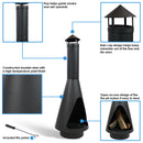 Sunnydaze Outdoor Wood-Burning Open-Access Chiminea with Poker - 56"