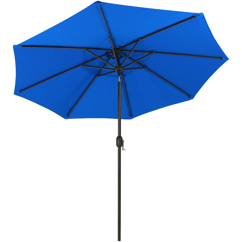 9-ft auto-tilt round patio umbrella Sunnydaze 9' Aluminum Sunbrella Umbrella with Auto Tilt and Crank