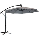 Sunnydaze Offset Patio Umbrella with Solar LED Lights - 10-Foot