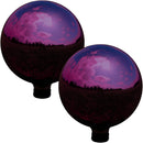 Sunnydaze Merlot Mirrored Surface Gazing Ball Globe - 10-Inch - Set of 2