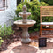 Sunnydaze 2-Tier Solar Outdoor Water Fountain with Battery Backup