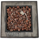 Sunnydaze Outdoor Propane Gas Fire Pit Table with Weathered Wood Look - 25"