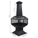 Sunnydaze Outdoor Wood-Burning Black Steel Chiminea - 57"