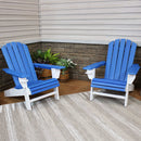 Sunnydaze All-Weather 2-Tone Outdoor Adirondack Chair with Cup Holder