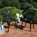 Sunnydaze Set of 2 Crossweave Cast Aluminum Patio Chairs