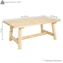 Sunnydaze Rustic Coffee Table, Log Cabin Style Unfinished Wood Construction - 41"