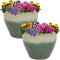 Sunnydaze Set of 2 Chalet High-Fired Glazed Ceramic Planters