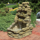 Sunnydaze Stone Falls Outdoor Fountain - 37" H