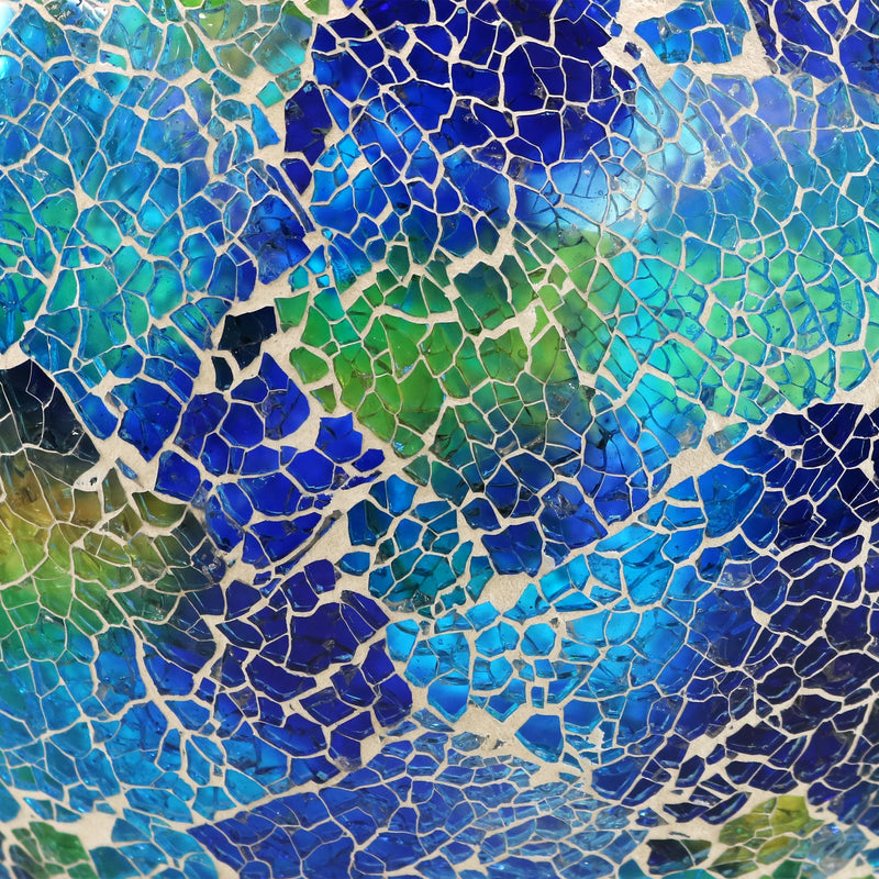 Sunnydaze Azul Terra Glass Mosaic Solar Garden Gazing Globe - 10"