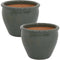 Sunnydaze Set of 2 Chalet High-Fired Glazed Ceramic Planter