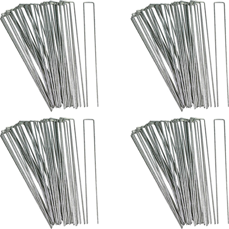Sunnydaze Galvanized Steel Garden Landscape Staples - 12"