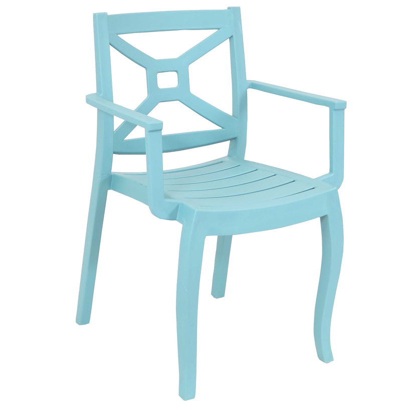 Sunnydaze Tristana Plastic Outdoor Arm Chair - Multiple Colors Available