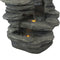 Sunnydaze Stacked Shale Outdoor Rock Waterfall Fountain with LED Lights - 38"