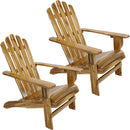 Sunnydaze Rustic Wooden Adirondack Chair with Light Charred Finish, 250 Pound Weight Capacity