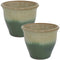 Sunnydaze Studio Glazed Ceramic Planter - Set of 2