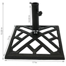 Sunnydaze Modern Geometric Cast Iron Patio Umbrella Base - 17" Square