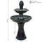 Sunnydaze Double Tier Outdoor Ceramic Fountain with LED Lights - 38"