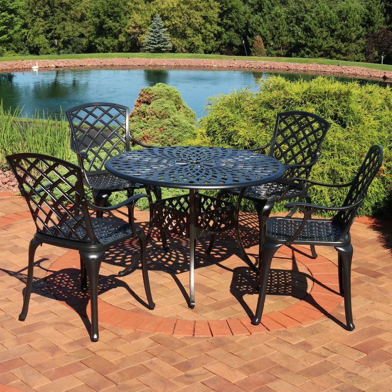 Sunnydaze 5-Piece Cast Aluminum Patio Furniture Set