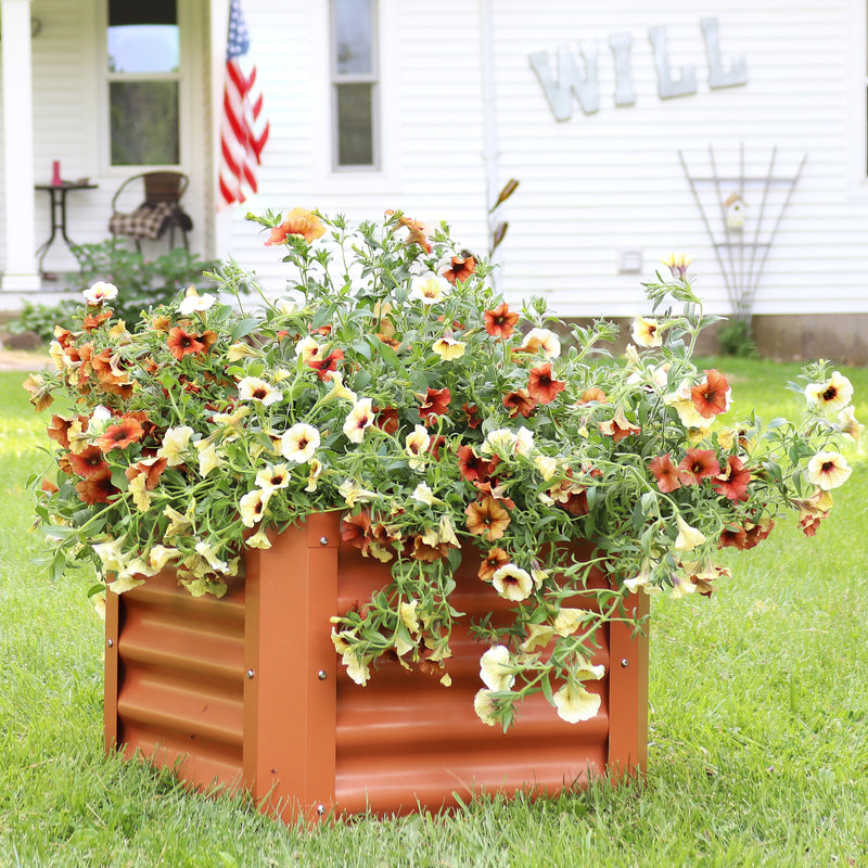 Sunnydaze 22" Square Steel Raised Garden Bed