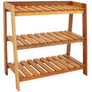 Sunnydaze Outdoor Meranti Wood Garden Shelf with Teak Oil Finish