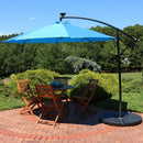 Sunnydaze 10' Offset Patio Umbrella with Solar LED Lights