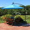 Sunnydaze 10' Offset Patio Umbrella with Solar LED Lights